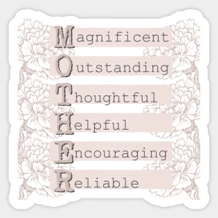 MOTHER acrostic / acronym text Sticker